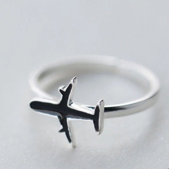 ✈️ Sterling Silver Airplane Adjustable Ring ✈️ - Picture 2 of 5